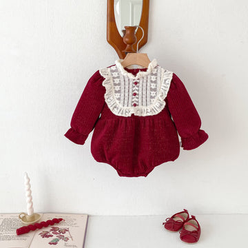 Baby Fleece Lined Lace Bodysuit