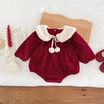 Baby Fleece Lined Detachable Collar Bodysuit