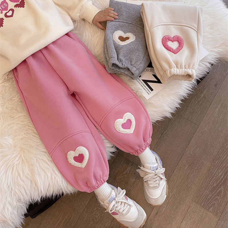 Toddler Fleece Heart Lovely Jogger Pants