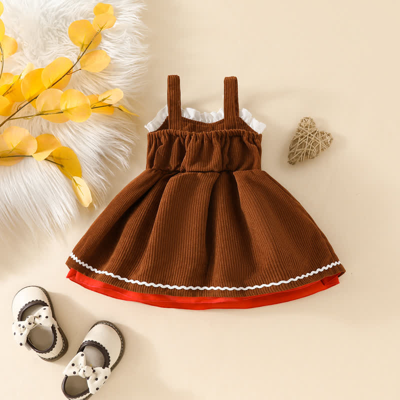 Baby Gingerbread Man Corduroy Bow Dress