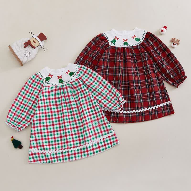 Baby Toddler Plaid Christmas Tree Dress