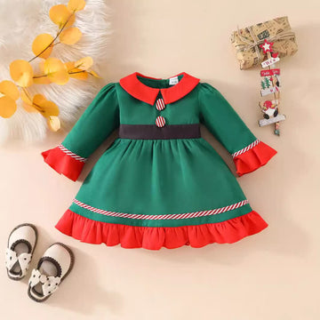 Baby Toddler Green Christmas Dress