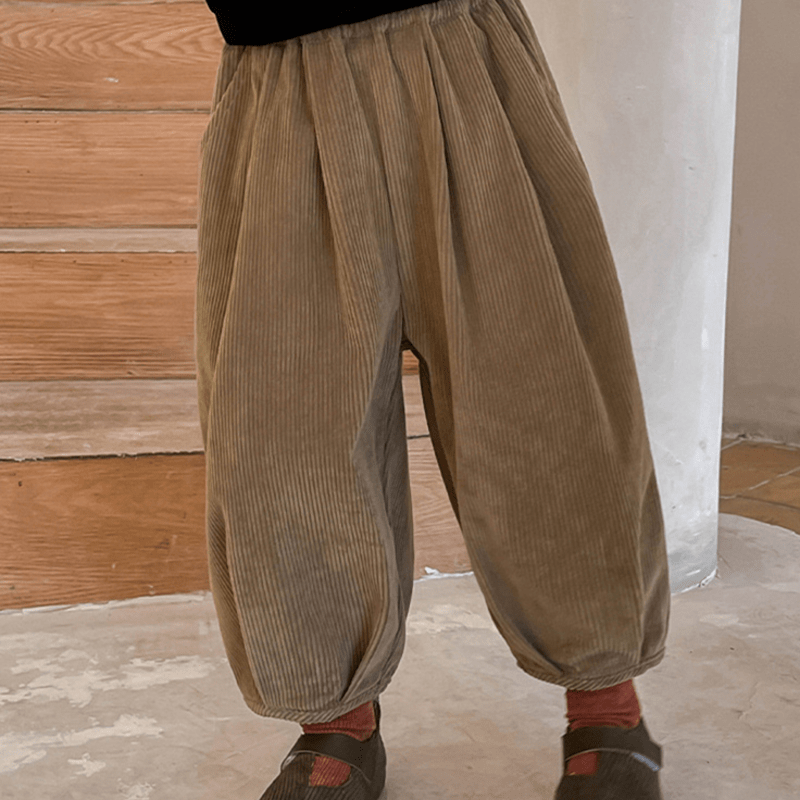 Toddler Corduroy Solid Color Loose Pants