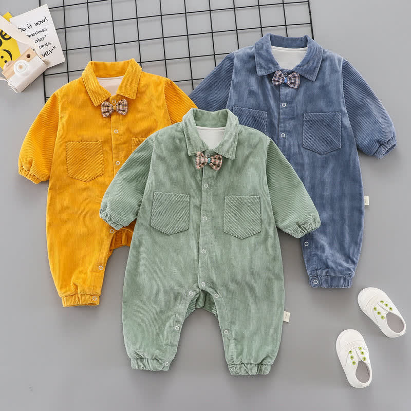 Baby Lapel Corduroy Romper