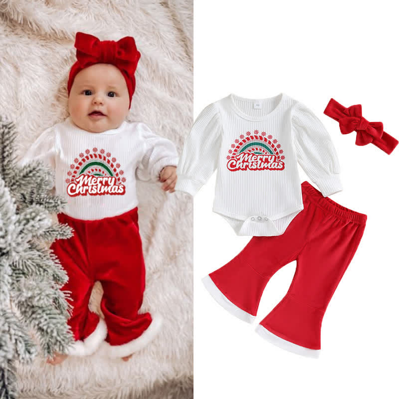 MERRY CHRISTMAS Baby 2-Piece Set with Headband