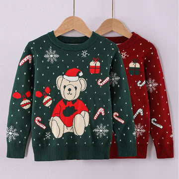 Toddler Christmas Snowflake Bear Sweater