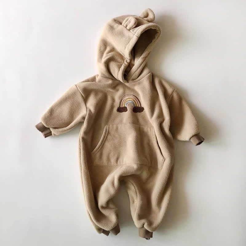 Baby Rainbow Bear Ear Hooded Romper