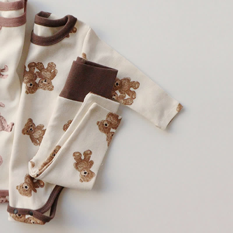 Baby 2-Piece Bear Bunny Pajamas Set