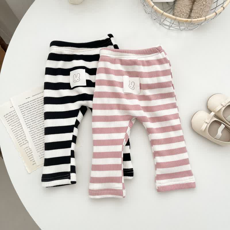 Baby Bunny Striped Fleece Lined Leggings