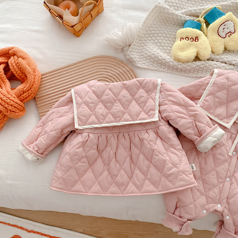 Baby Thicken Pink Quilted Romper