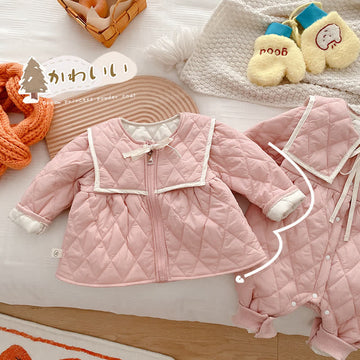 Baby Thicken Pink Quilted Romper