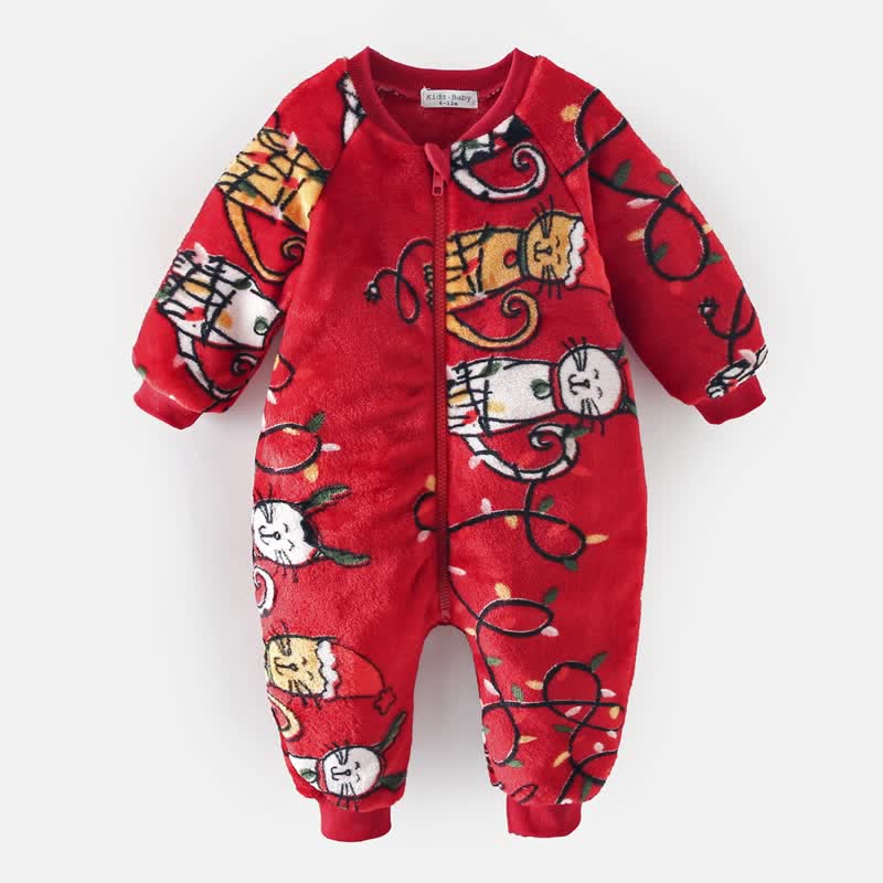 Baby Christmas Halloween Thicken Fleece Romper