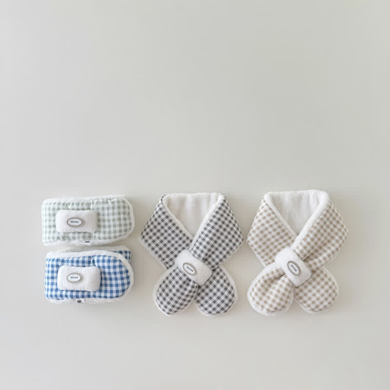 Baby Toddler Plaid Fleece Scarf