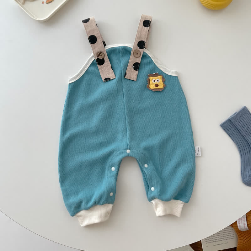 Baby Blue Lion Dots Cute Overalls