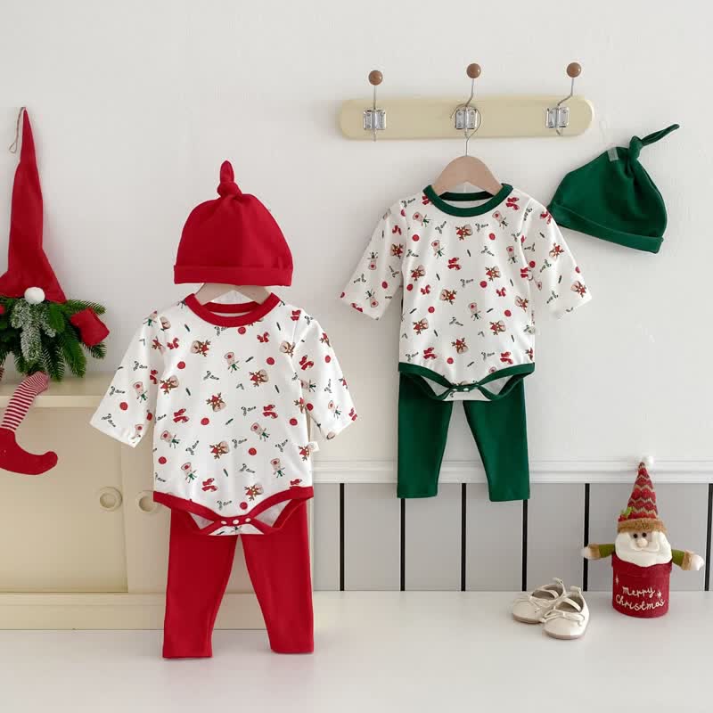 Baby 2-Piece Christmas Elk Set with Hat