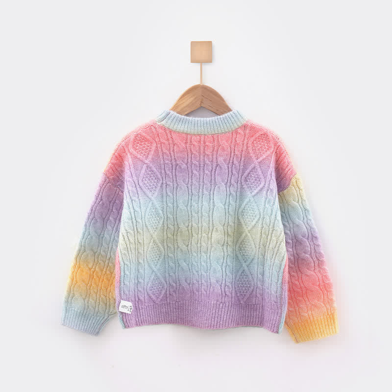 Toddler Rainbow Gradient Knit Sweater