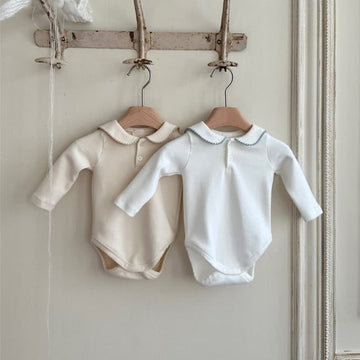 Baby Lapel Solid Color Bodysuit