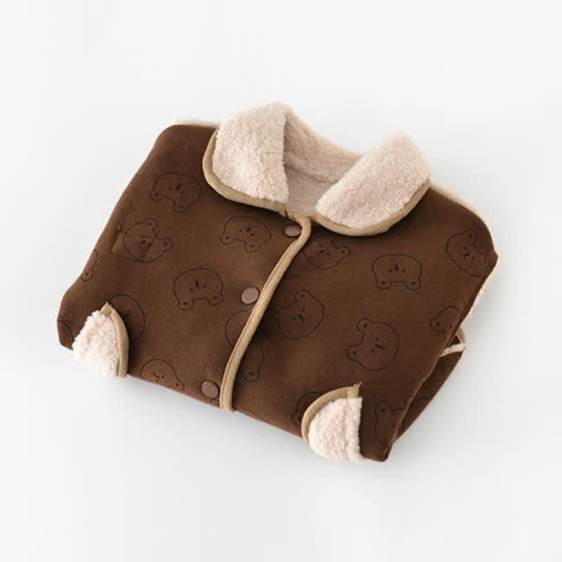 Baby Bear Reversible Plush Lapel Jacket