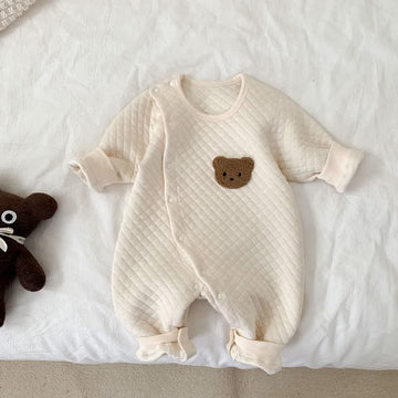 Baby Bear Fleece Beige Romper