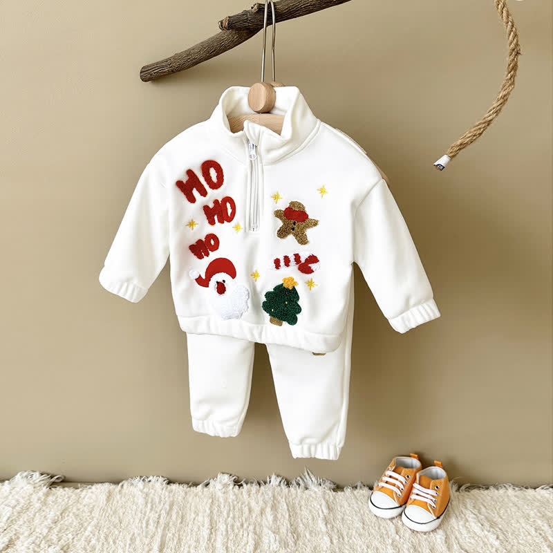 HOHOHO Baby 2-Piece Christmas Embroidered Set