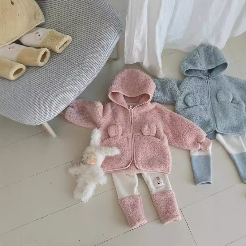 SO HAPPY Toddler 2-Piece Fleece Hooded Set