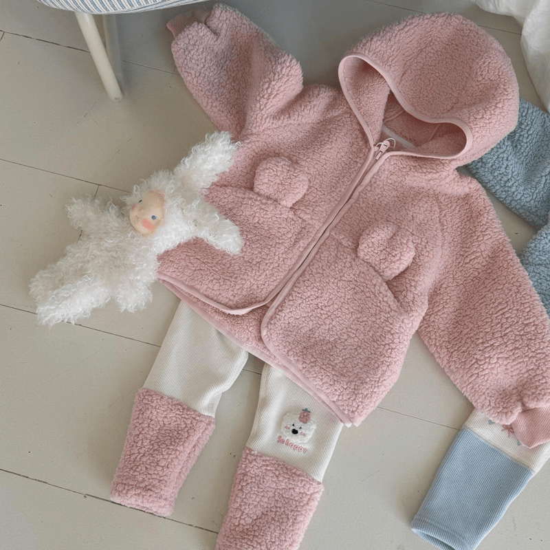 SO HAPPY Toddler 2-Piece Fleece Hooded Set