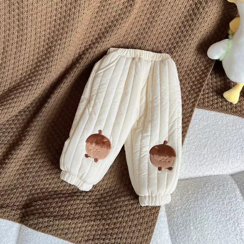 Toddler Beige Pine Cone Thermal Pants