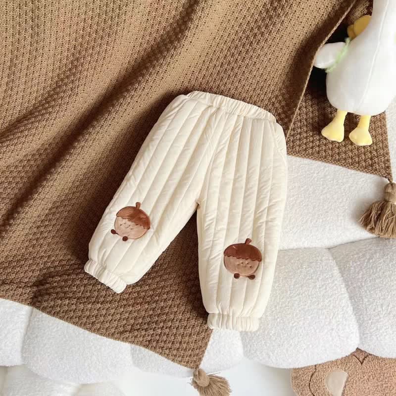 Toddler Beige Pine Cone Thermal Pants