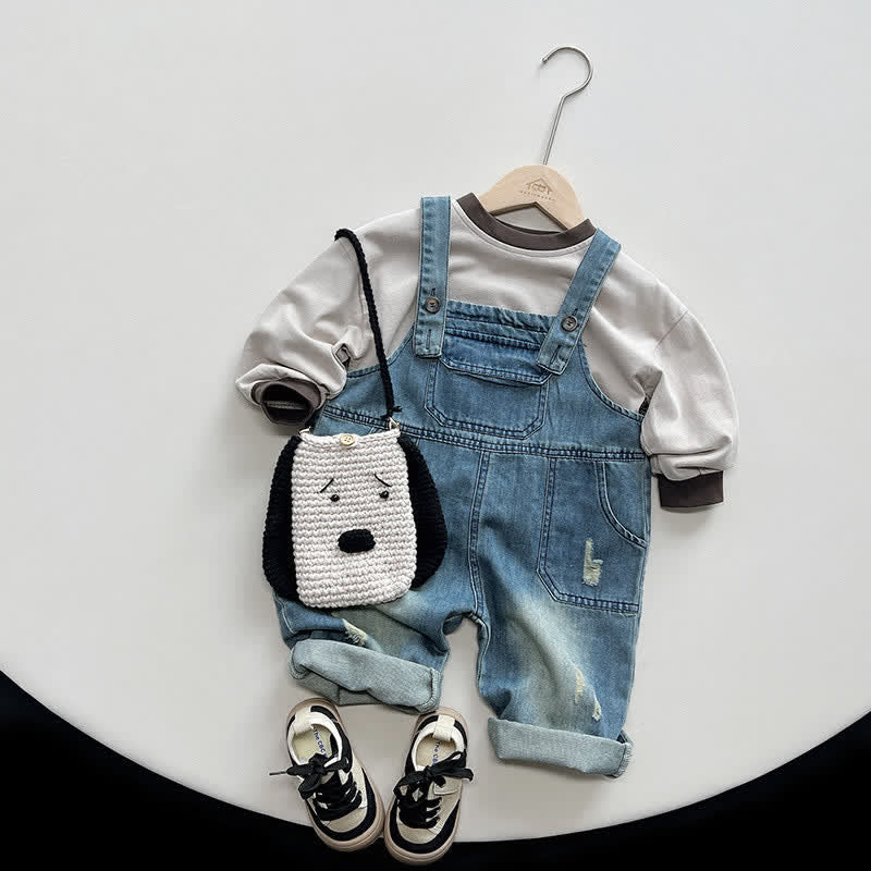 Toddler Vintage Blue Denim Overalls