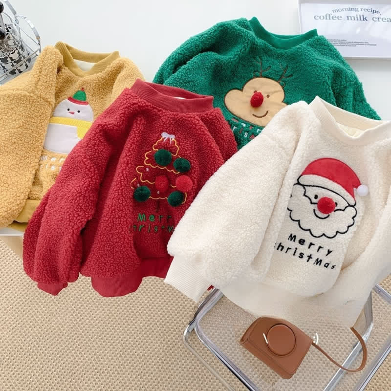 MERRY CHRISTMAS Baby Toddler Lambwool Sweatshirt