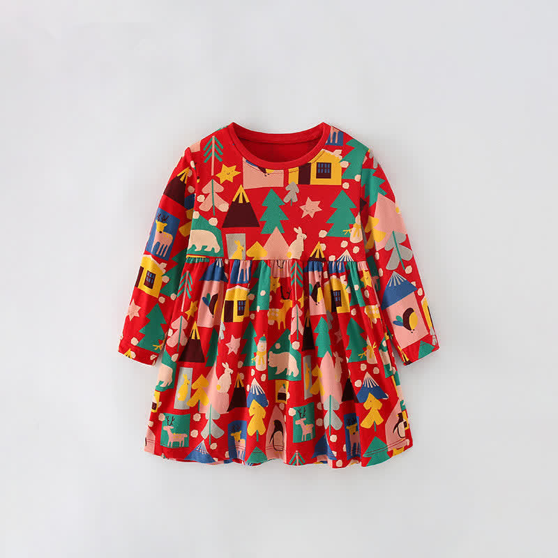 Toddler Red Christmas Tree House Dress