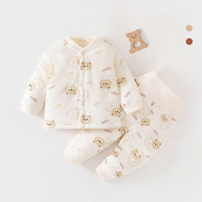 CUTE Baby 2-Piece Apricot Bear Set