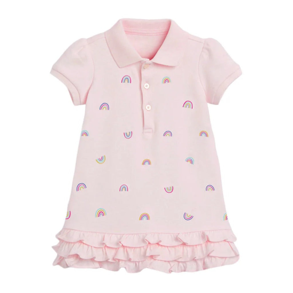 Pink Summer Rainbow Girls' Polo Dress