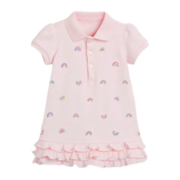 Pink Summer Rainbow Girls' Polo Dress