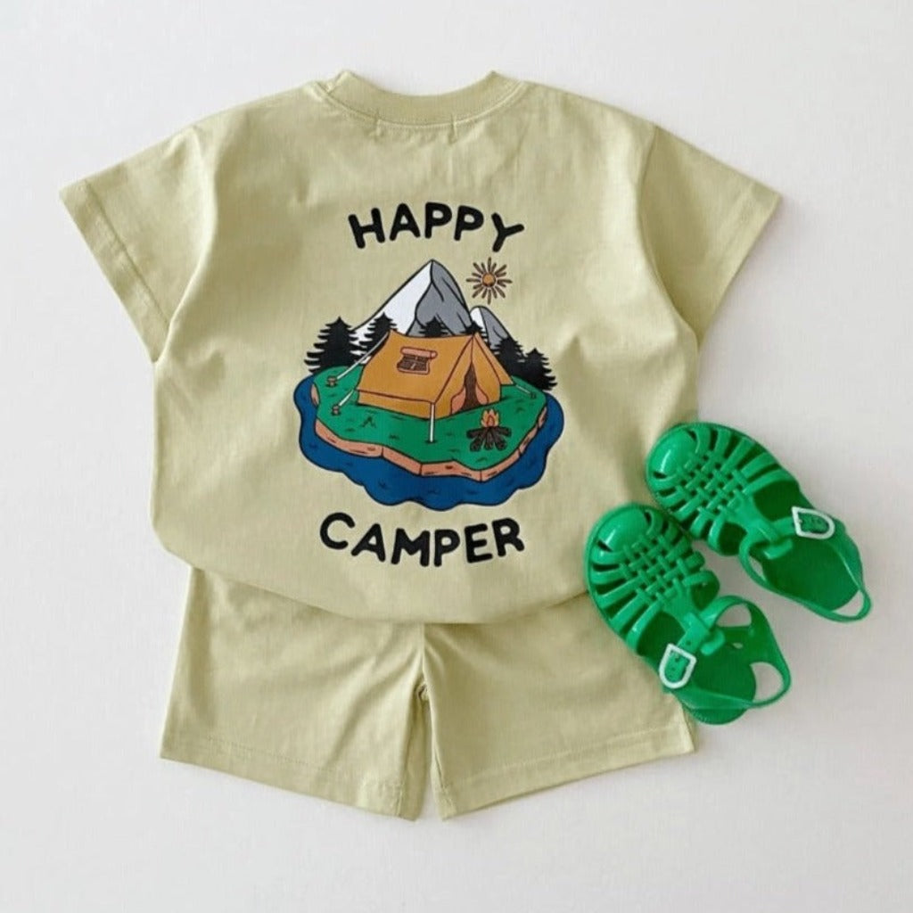 Happy Camper Unisex T-Shirt and Shorts Set