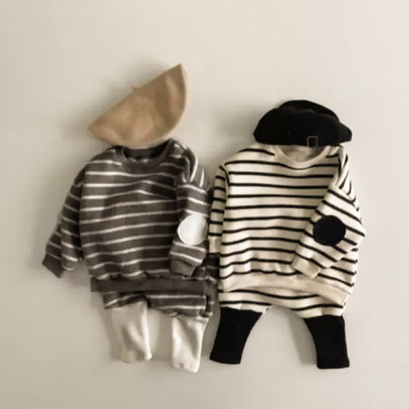 Baby 2-Piece Simple Striped Casual Set