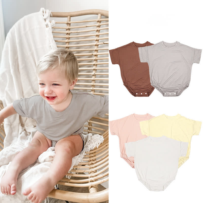 Baby Solid Color Simple Soft Bodysuit