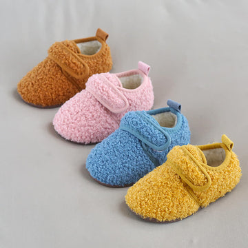 Baby Velcro Fleece Solid Color Shoes