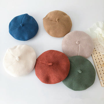 Baby Solid Color Cute Knitted Beret Hat