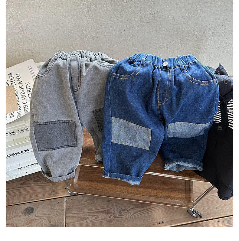 Toddler Boy Denim Patch Pants