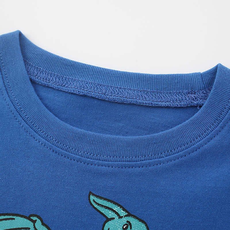 Toddler Boy Dinosaur Blue Soft T-shirt