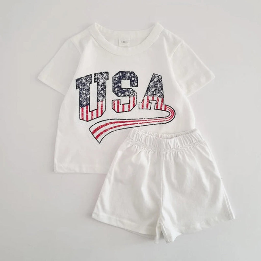 USA 4th of July Top & Bottom Set