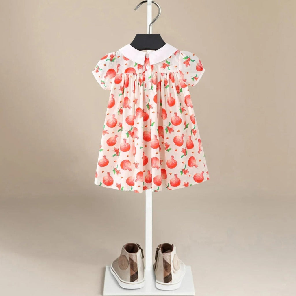 Pomegranate Cotton Dress for Girls