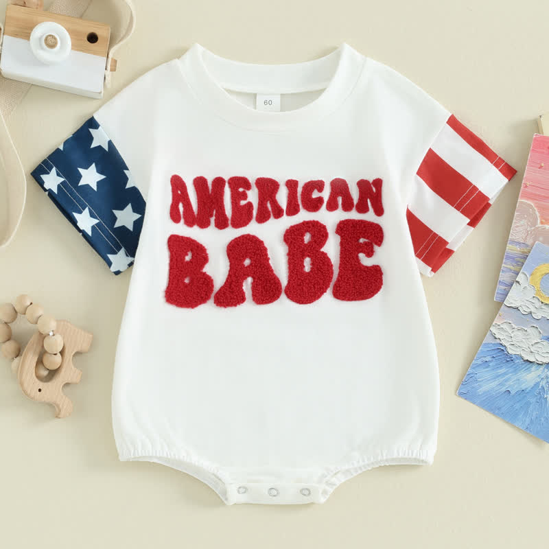 AMERICAN BABE Baby Star Striped Bodysuit