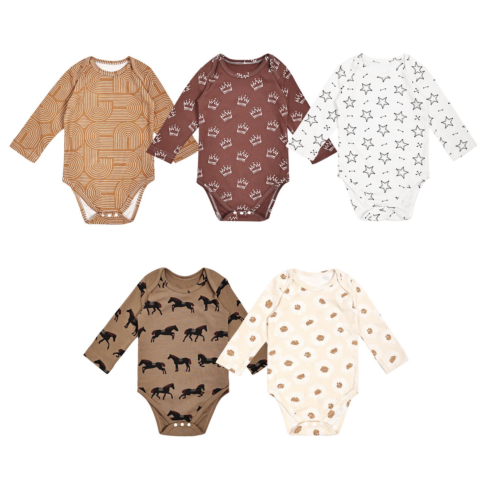 Baby Horse Star Crown Pajamas Bodysuit