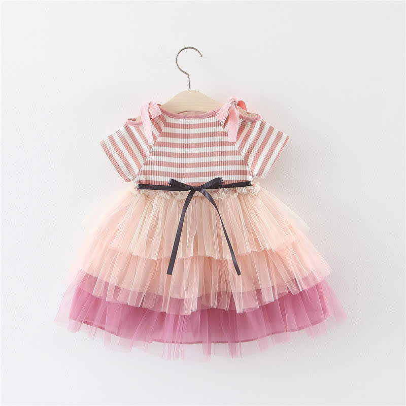 Baby Toddler Girl Tulle Striped Princess Dress