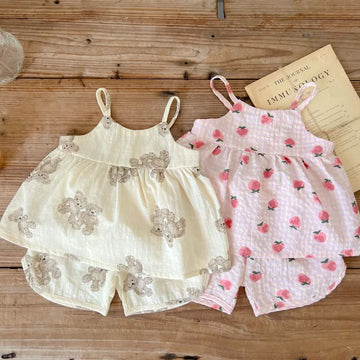 Baby Bear Strawberry Camisole and Shorts Set