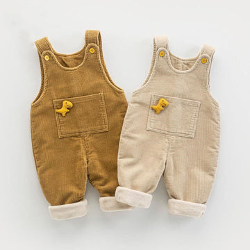 Baby Fleece Lined Dino Pocket Overalls