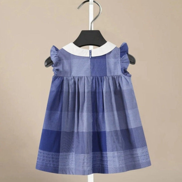 Eden Girls' Vintage Blue Plaid Dress