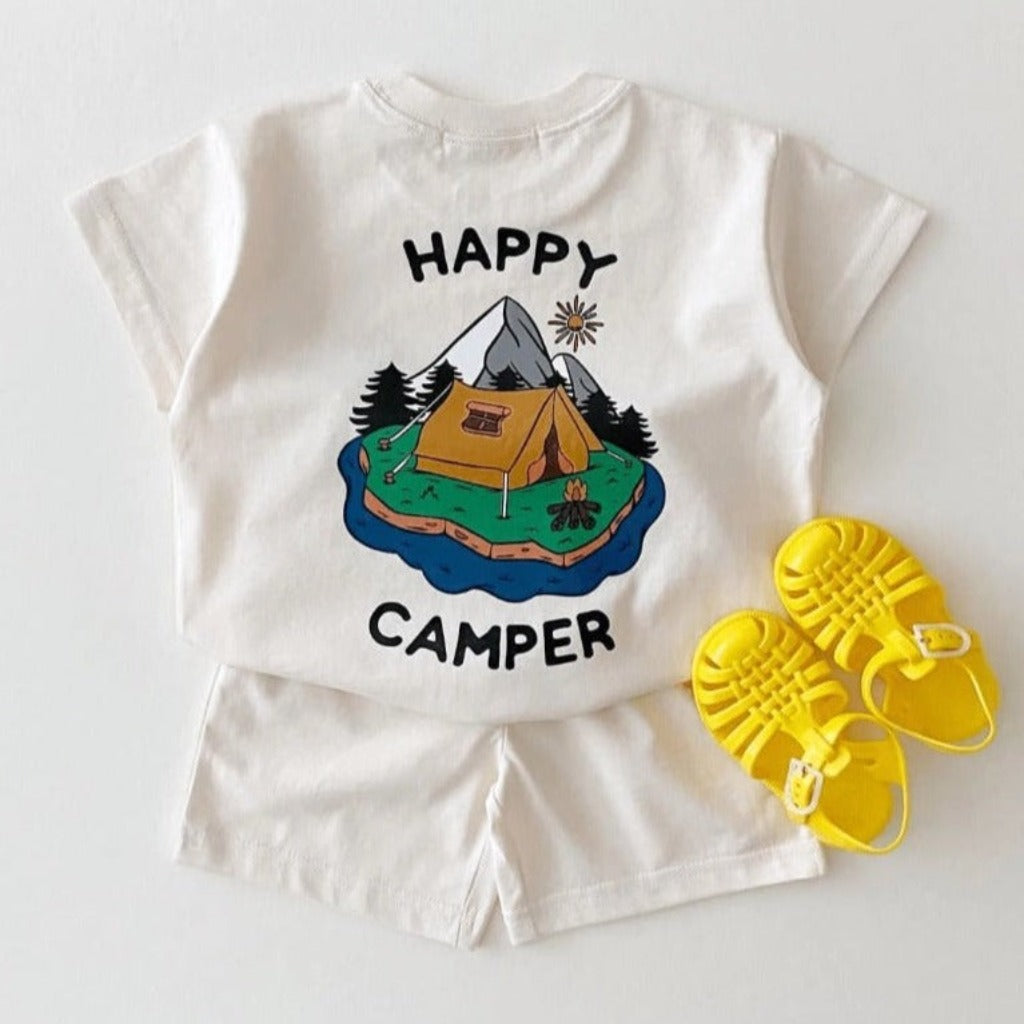 Happy Camper Unisex T-Shirt and Shorts Set